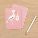 Pink Baby Bundle Stork Card