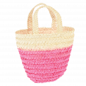 Pink Woven Flower Basket