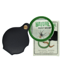 Nature Trail pocket magnifying glass with green frame, black leather case, and illustrated packaging.