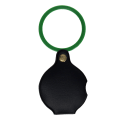 Nature Trail pocket magnifying glass with green frame, black leather case.