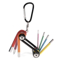 7-in-1 multi-coloured multi-tool with hex keys and screwdriver bits