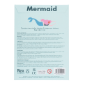 Back of mermaid temporary tattoos packaging with safey warnings and barcdoe