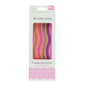 Pack of colourful four wiggly glass straws.