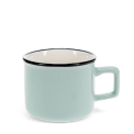 Stoneware espresso mug in light blue.