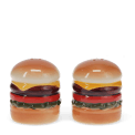 Burger‑shaped ceramic salt and pepper shakers