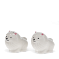 Dog‑shaped ceramic salt and pepper shakers .