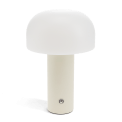USB lamp with a white dome shade and grey base.