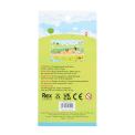 Back of farm animals stickers packaging with safety warnings descriptions.