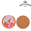 Four round coaster with Italian Aperitivo Spritz design in a storage tin - gift of the year final list