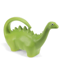 Green dinosaur-shaped plastic watering can.