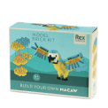 Build your own Macaw brick kit packaging.