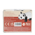Back of build your own panda brick kit packaging displayed with safety warnings and descriptions.