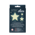 Back of Glow-in-the-dark stars set packaging with multilingual safety warnings.