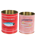 Medium storage tins (set of 2) - Fish MACKEREL & ANCHOVIES