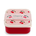 Square snack box with cherry pattern