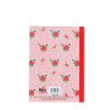 Back of pink notebook in french rose design