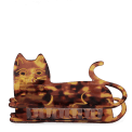 Hair claw clip featuring an adorable cat design in translucent brown, with a marbled effect. 