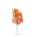 Hair claw clip featuring a zesty Aperitivo Spritz cocktail design, with hints of marbling and translucence. 