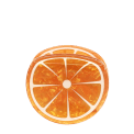 Hair claw clip featuring a fruity orange slice design, with hints of marbling and translucence. 