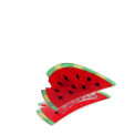 Hair claw clip featuring a fruity watermelon slice design, with hints of marbling and translucence. 