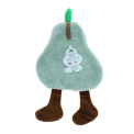 Soft green flannel face cloth in a pear shape, designed for gentle facial cleansing.