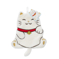 Soft white flannel face cloth in a cat shape, designed for gentle facial cleansing.