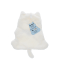 Soft white flannel face cloth in a cat shape, designed for gentle facial cleansing.