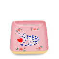 Rectangular pink trinket tray with cat design 