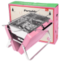 Pink portable barbecue and retail box