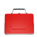 Red portable bbq suitcase with handle