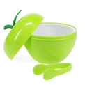 Green apple shaped ice bucket with lid and tong