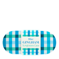 Blue gingham patterned sunglasses case 