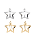 Gold and silver star hair clips in a set of four.