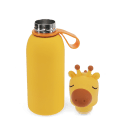 Giraffe drinks bottle with carry loop, shown open with character lid.