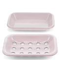 Two-part enamel soap dish - Pink