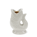 Grey ceramic fish-shaped candleholder