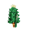 Green Christmas tree-shaped hair claw clip with a glittery gold star topper.