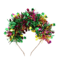 Christmas party headband with colourful tinsel and star.
