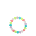 Glow-in-the-dark pastel heart bead bracelet