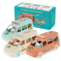 Toy kitten ambulance playset with ambulance, stretcher, three cat figures and retail box.