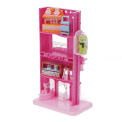 Copilot said:  Pink toy shopping mall interior with clothing display, drink bar, and miniature bear figures