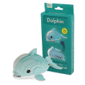 Make Your Own Dolphin 3D cardboard model kit with assembled dolphin and retail box.