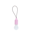 pink mini LED light bulb keyrings with black loop cords