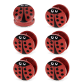 Set of six ladybird-shaped bag clips