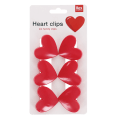 Set of six heart-shaped bag clips on retail backing card packaging