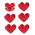 Set of six heart-shaped bag clips 