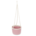 Pink seagrass hanging basket with hanging loop.