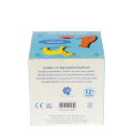 Back of wooden pet play set box with barcode and descriptions