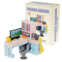 Pocket Blocks office desk building set with miniature computer, chair, shelving and accessories with retail box 