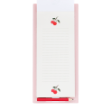 Cherry magnetic shopping list pad with lined pages, cherry illustrations and pencil